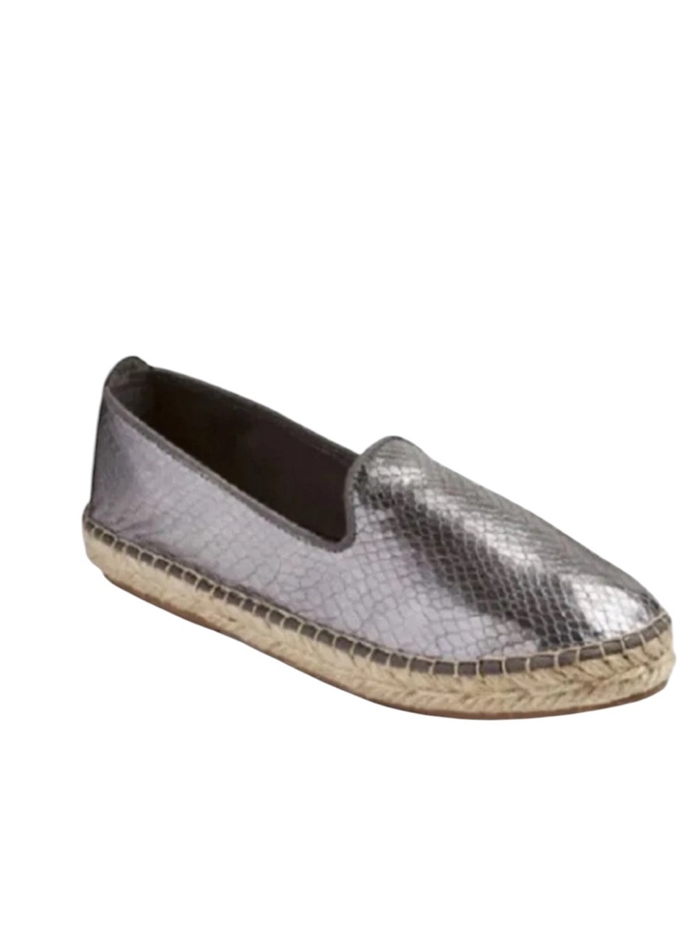 Dolce Vita DV Metallic Snake Print Espadrilles Silver Women’s Size 8